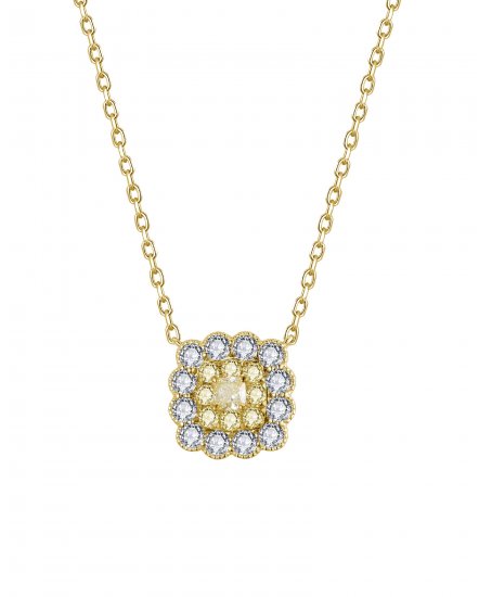 MULTI TONE CUSHION DIAMOND NECKLACE (TN886)
